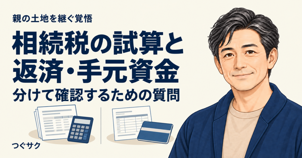 相続税の試算と返済・手元資金を分けて確認するための質問を紹介する記事のアイキャッチ