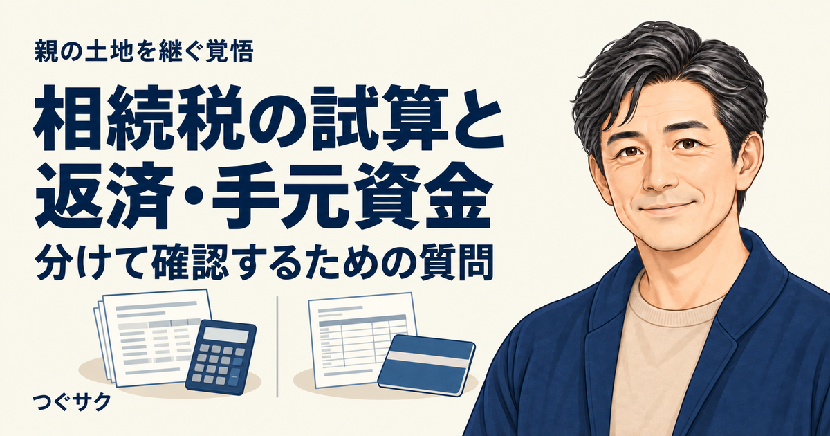 相続税の試算と返済・手元資金を分けて確認するための質問を紹介する記事のアイキャッチ